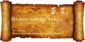 Biebel Kornélia névjegykártya